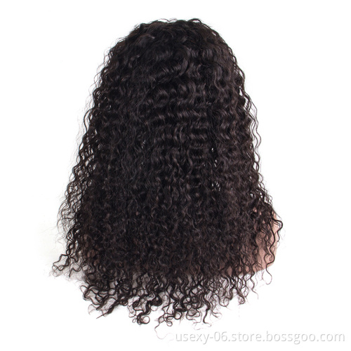 Best Real Remy Hair Indian 100% Human Hair Wigs Raw Curly Wave Hair 360 Lace Wig